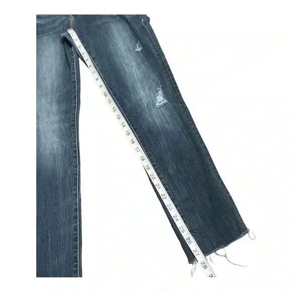 Dear John Straight Light Distressed Raw Hem Blue Denim Jeans Women’s Size 28 - Picture 13 of 16